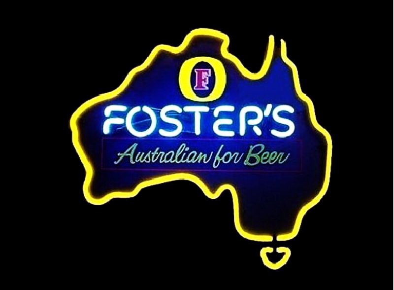 Fosters Australian Map Neon Sign